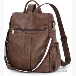 PU Leather Anti-Theft Backpack Purse, Convertible Satchel for Travel & Work